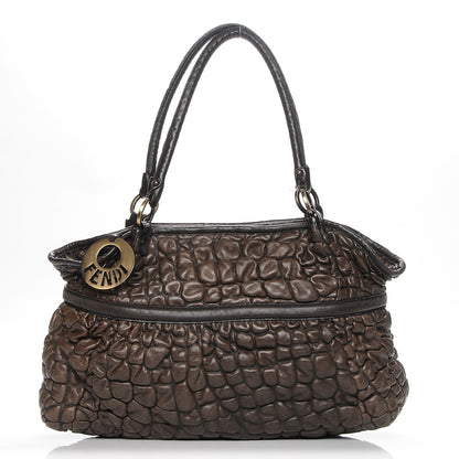 Fendi Bubble Calfskin Large Chef Shopper Tote Brown 1 of 9