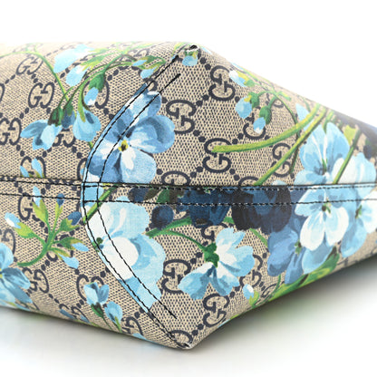 Gucci GG Supreme Monogram Blooms Medium Reversible Tote Beige Blue Navy 16 of 21