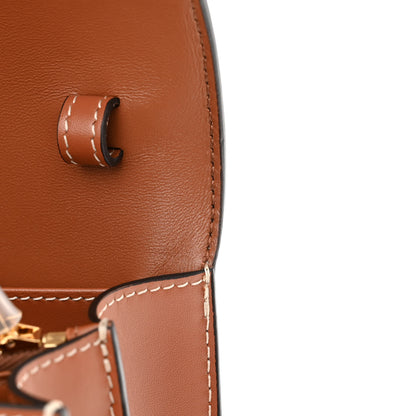 Celine Triomphe Canvas Calfskin Enveloppe Bag Tan 12 of 14