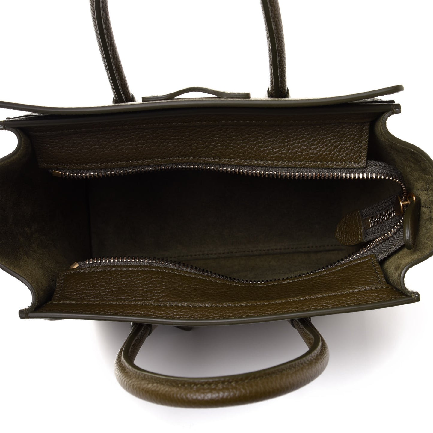 Drummed Calfskin Nano Luggage Olive