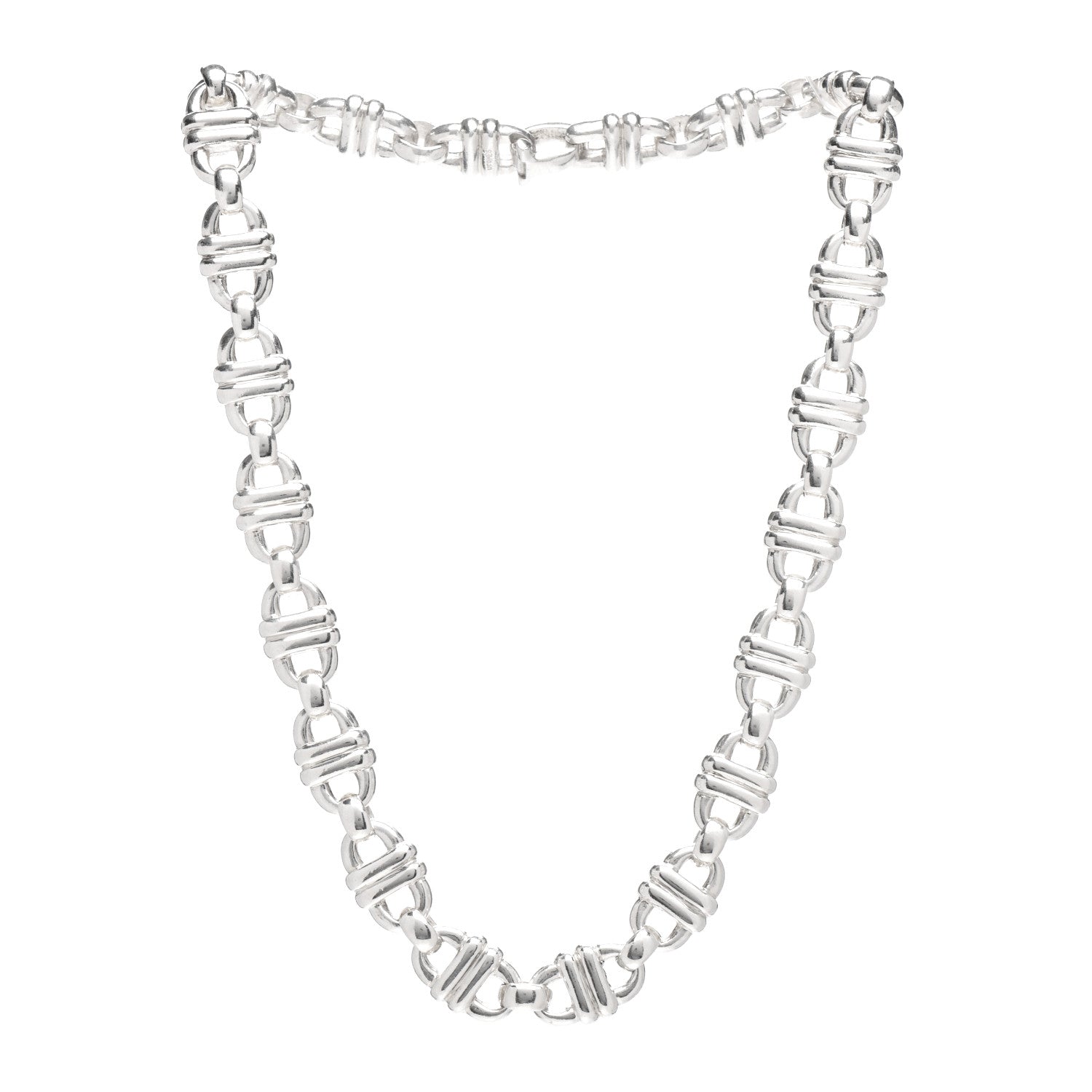 Hermes Sterling Silver Double Chaine D'Ancre Necklace 3 of 4