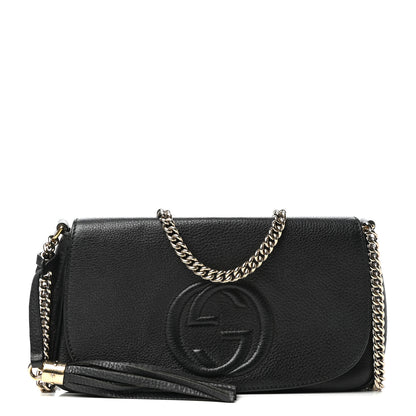 Gucci Pebbled Calfskin Medium Soho Flap Crossbody Black 1 of 9