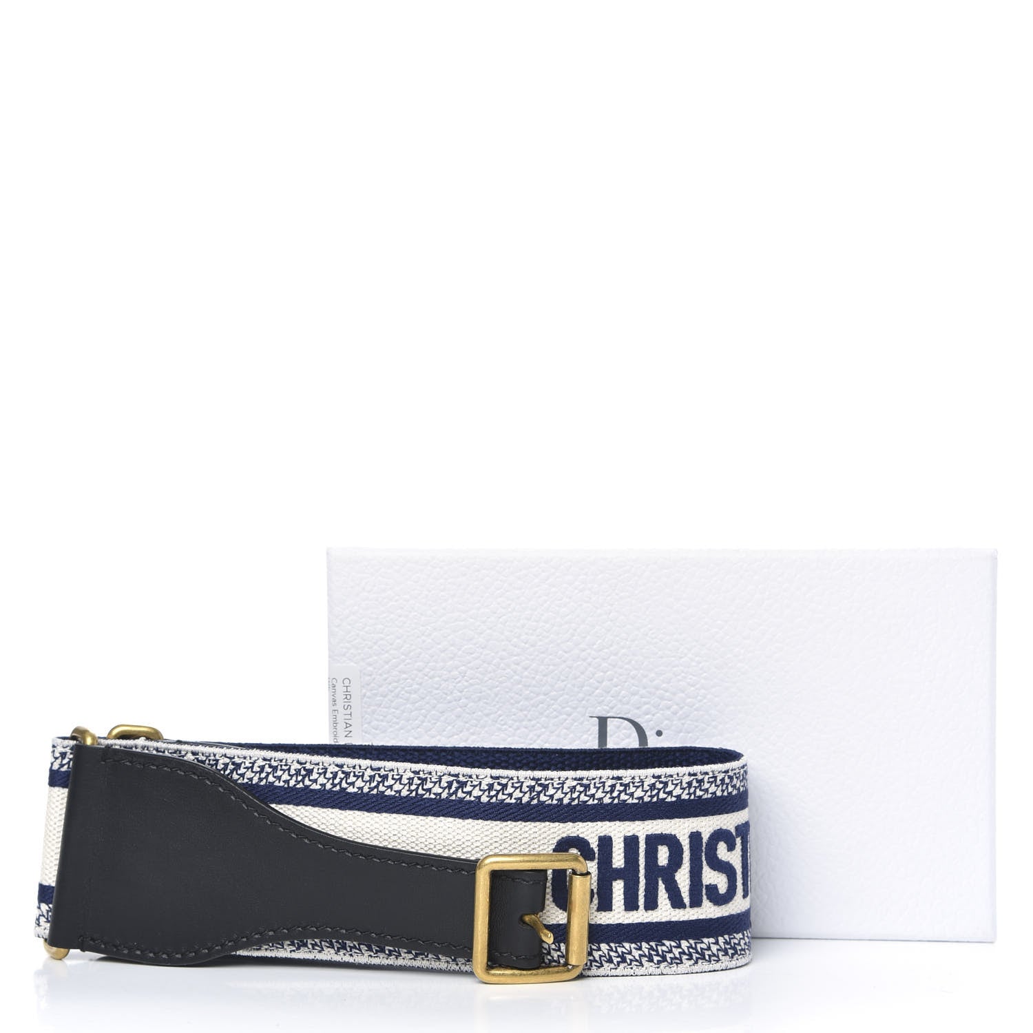 Christian Dior Canvas Embroidered Large Book Belt 80 32 Blue White 6 of 6