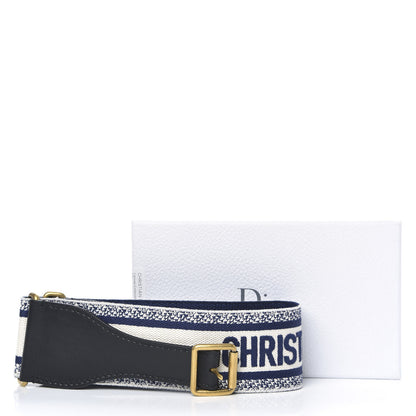 Christian Dior Canvas Embroidered Large Book Belt 80 32 Blue White 6 of 6