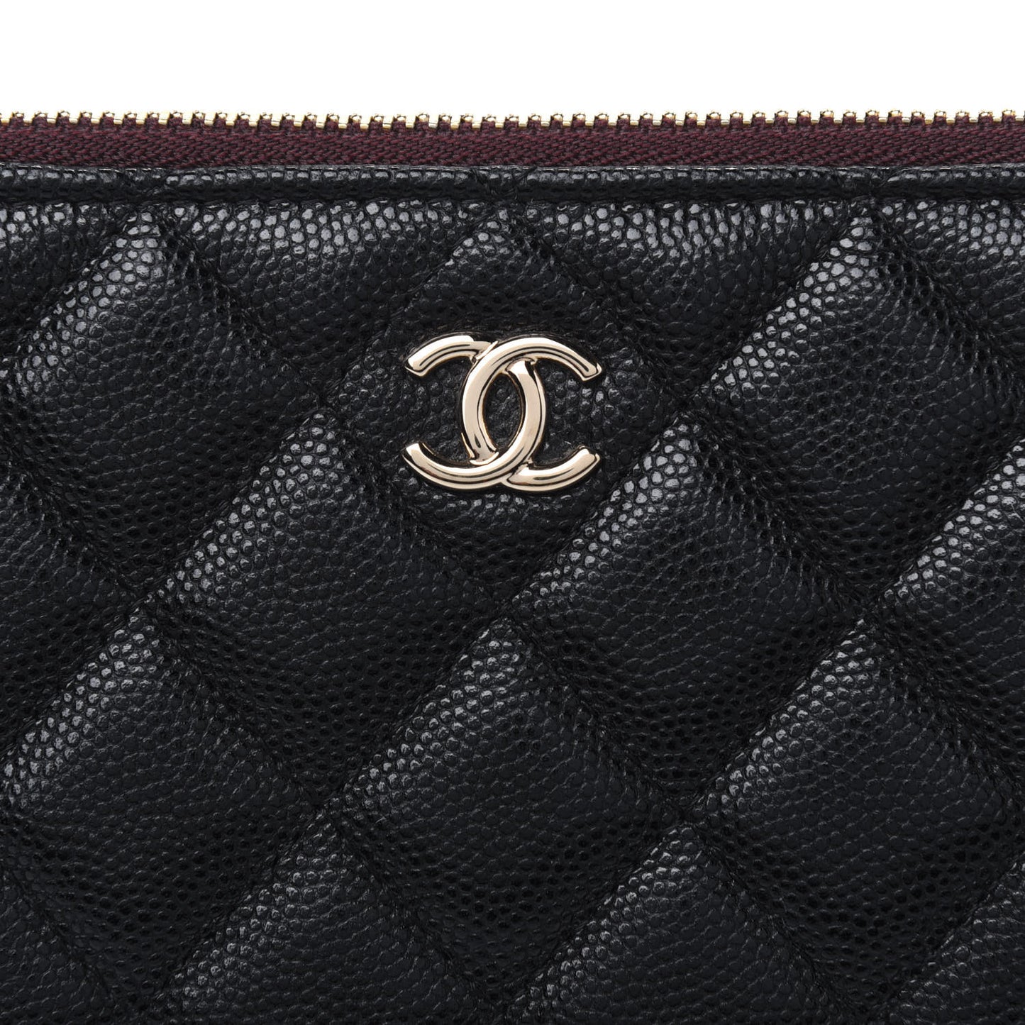 Caviar Quilted Cosmetic Case Black