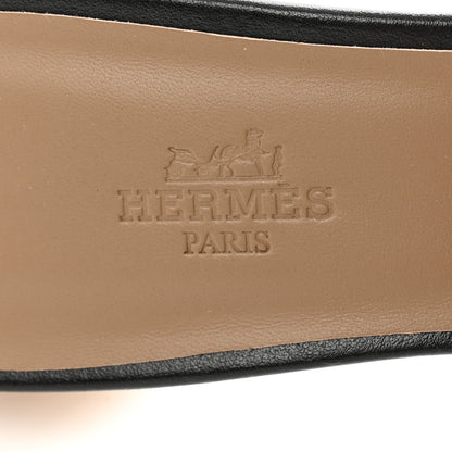 Hermes Calfskin Oasis Sandals 41 Black 7 of 10