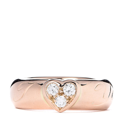 Tiffany 18K Rose Gold Diamond Heart Engraved Band Ring 48 4.5 1 of 5