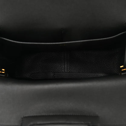 Hermes Taurillon Clemence Halzan 25 Black 6 of 10