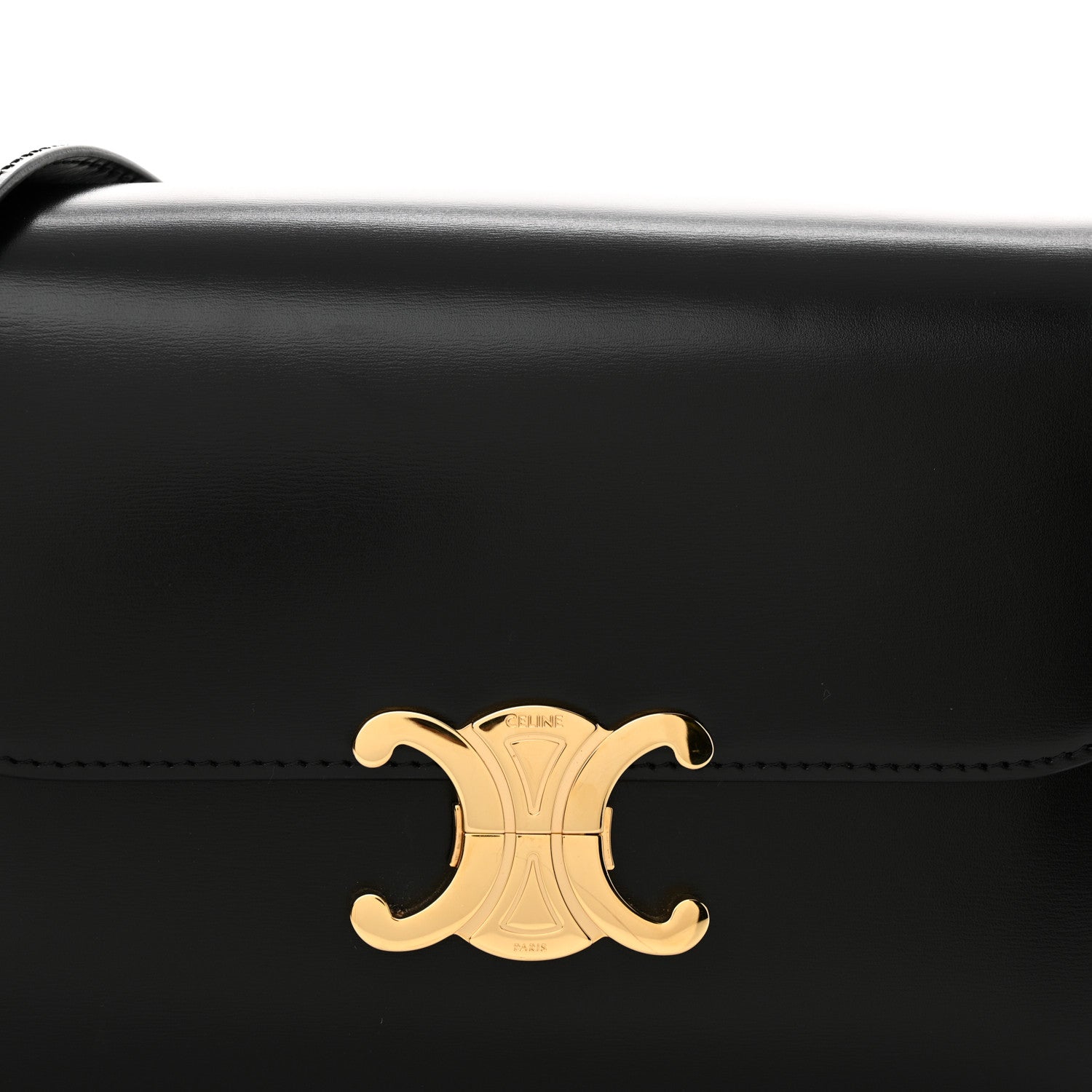 Celine Shiny Calfskin Medium Triomphe Black 9 of 12