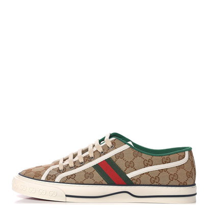 Gucci GG Monogram Web Mens 1977 Tennis Sneakers 10 Beige Ebony Mystic White 1 of 9