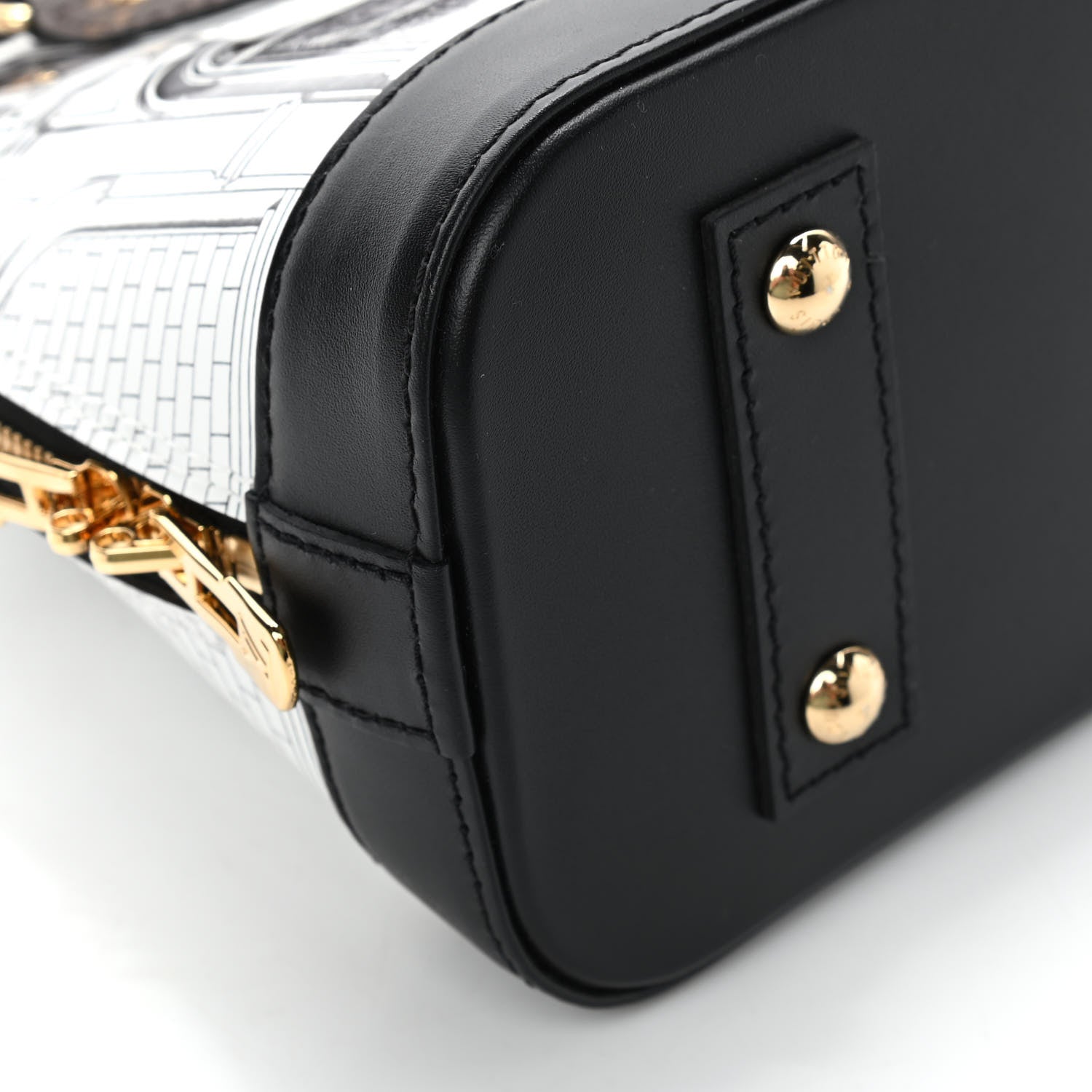 Louis Vuitton X FORNASETTI Calfskin Architettura Alma BB Black White 7 of 8