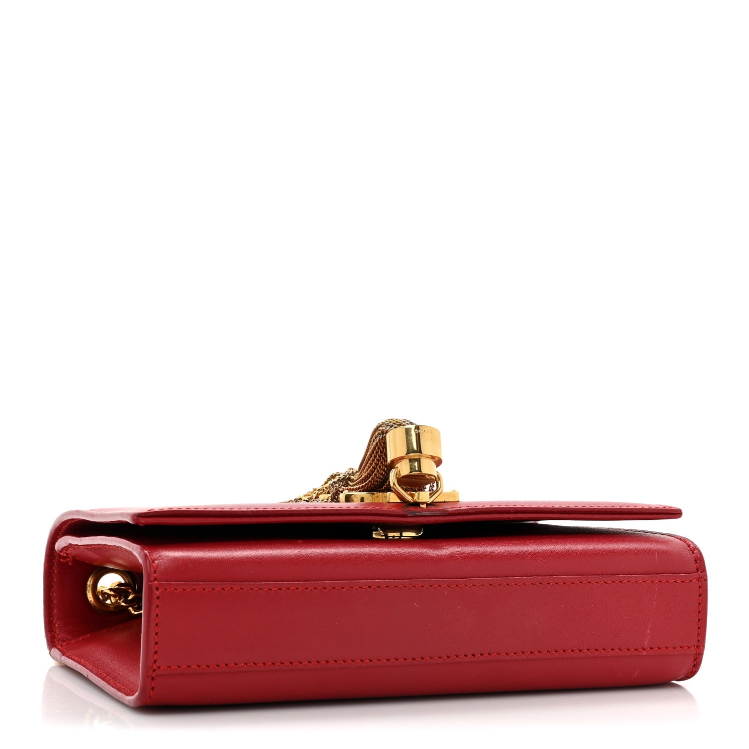 Saint Laurent Calfskin Small Classic Monogram Kate Tassel Satchel Red 4 of 14