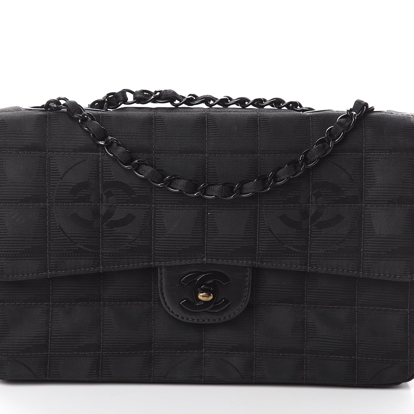 Nylon Medium Travel Flap Black