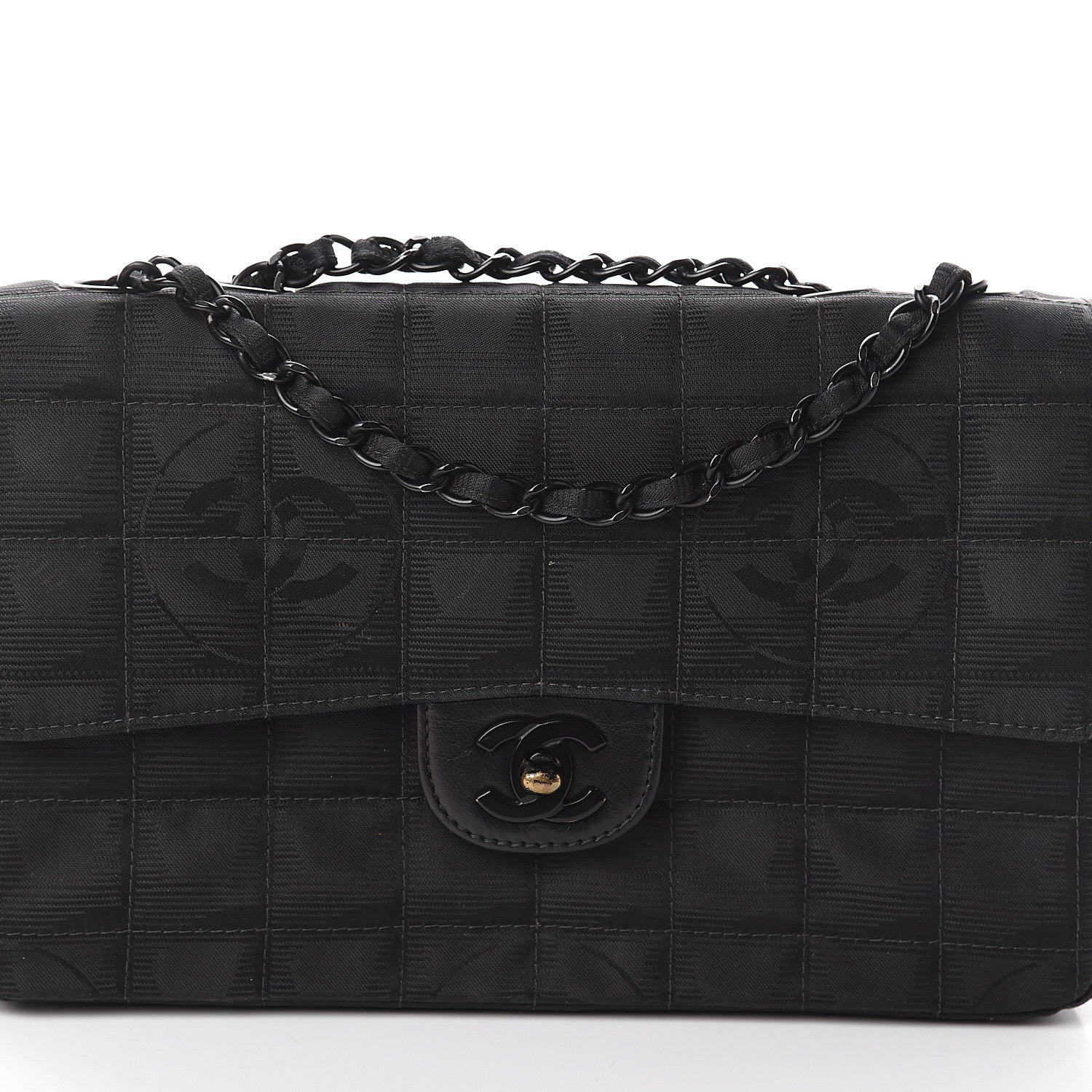 Chanel Nylon Medium Travel Flap Black 7 of 9