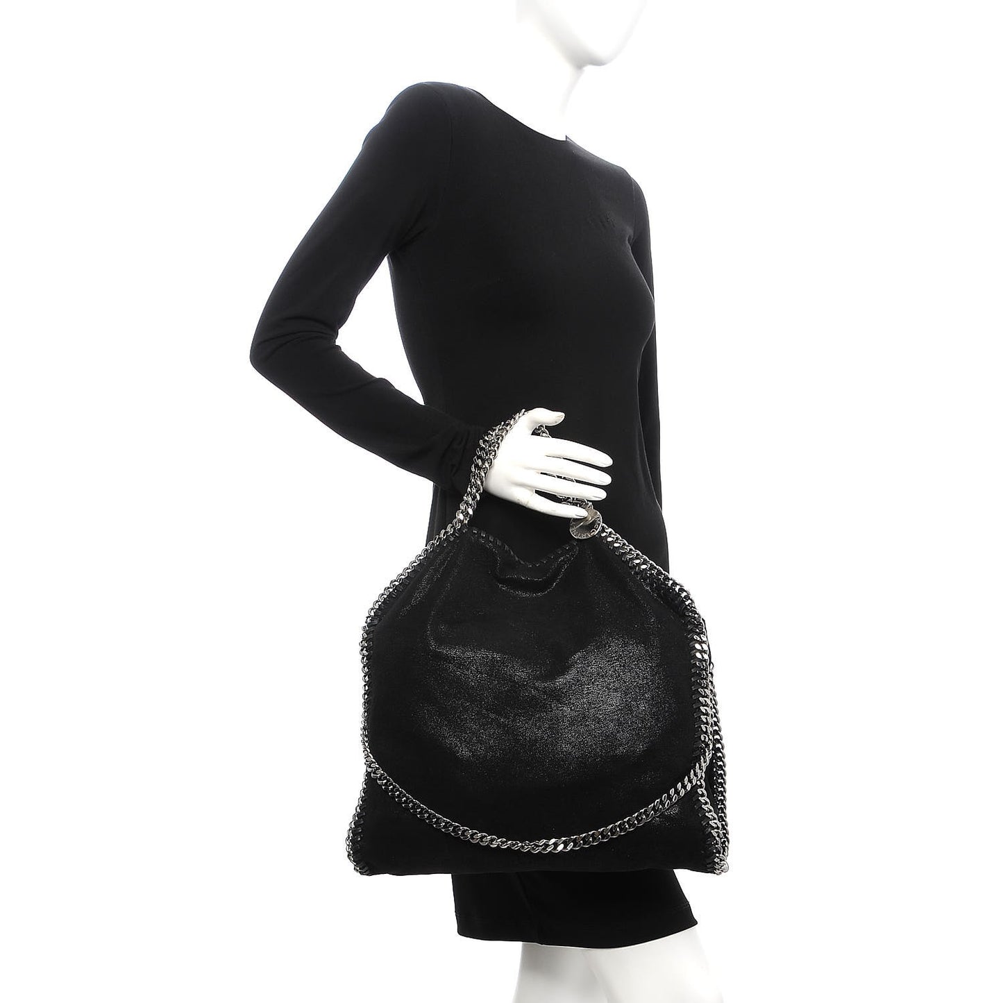Shaggy Deer Falabella Fold Over Tote Black