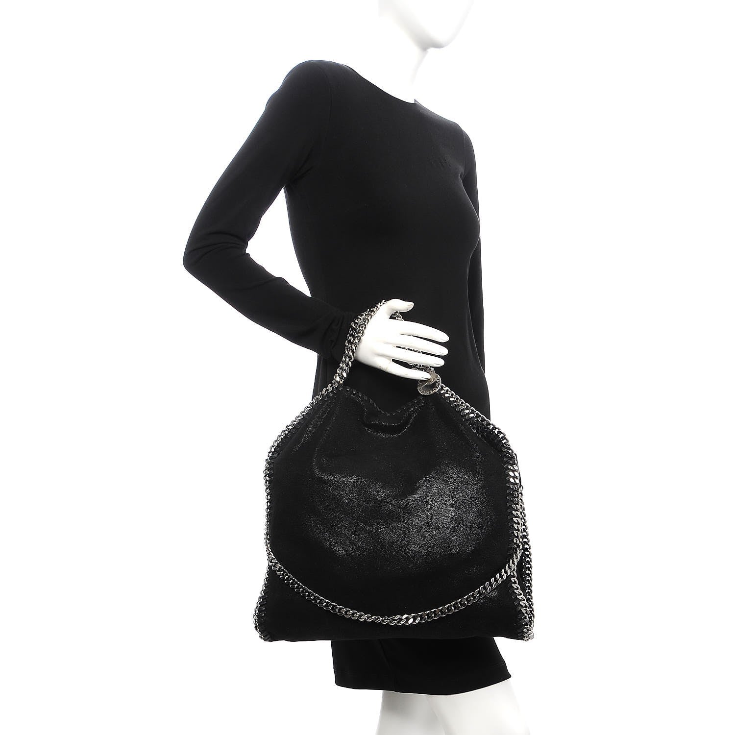 Stella McCartney Shaggy Deer Falabella Fold Over Tote Black 2 of 7