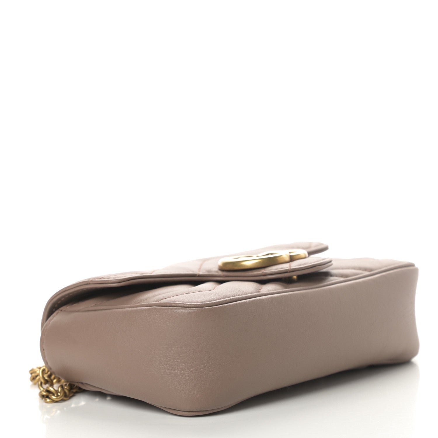 Gucci Calfskin Matelasse Super Mini GG Marmont Shoulder Bag Porcelain Rose 4 of 11