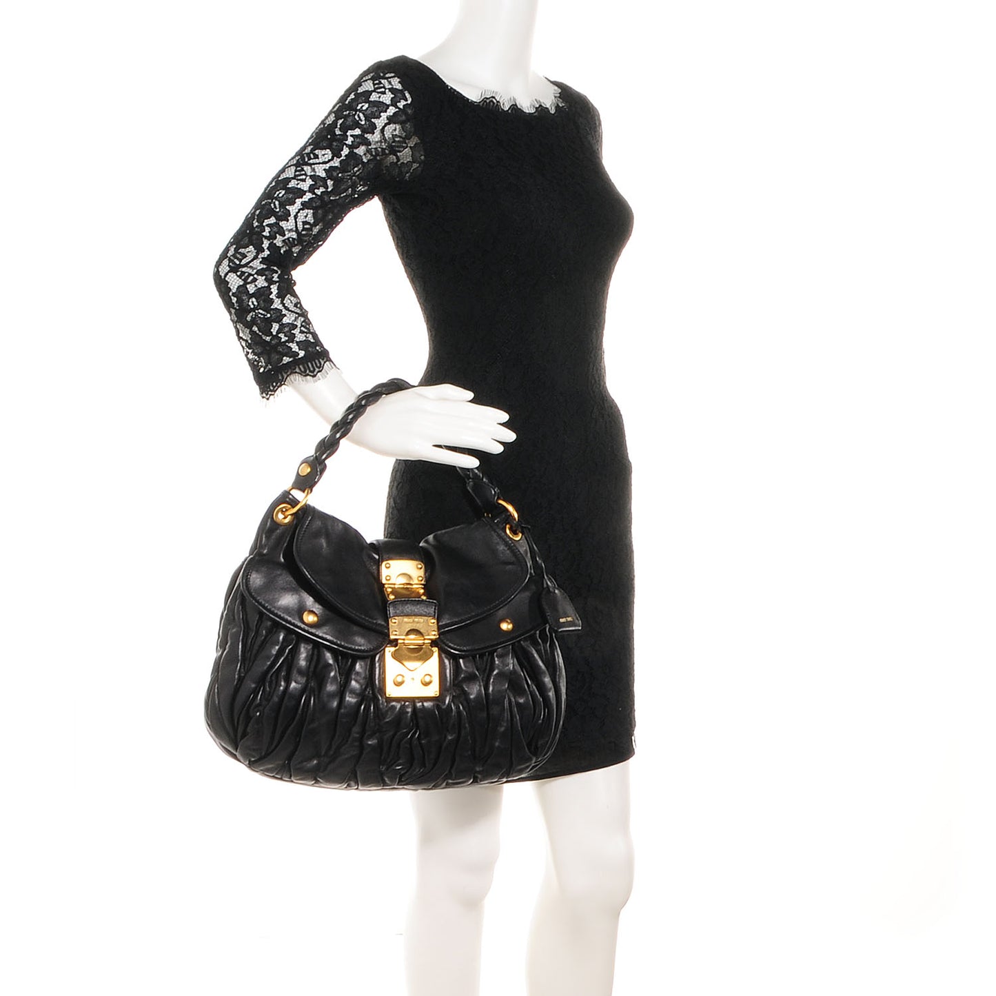 Nappa Matelasse Coffer Hobo Black