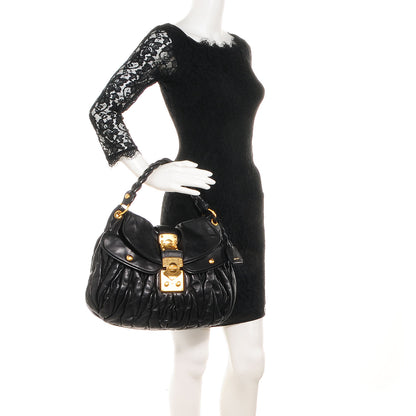 Miu Miu Nappa Matelasse Coffer Hobo Black 2 of 9