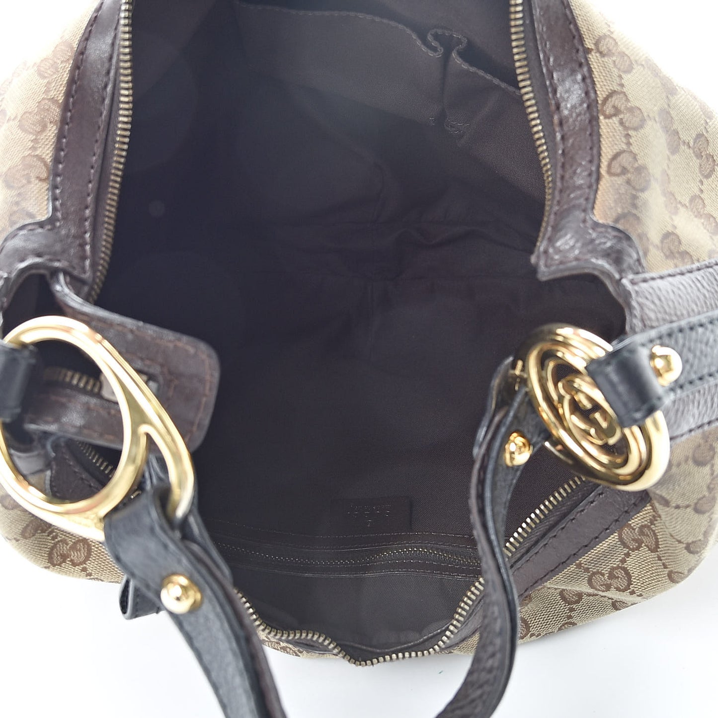 Monogram Medium Interlocking Hobo Dark Brown