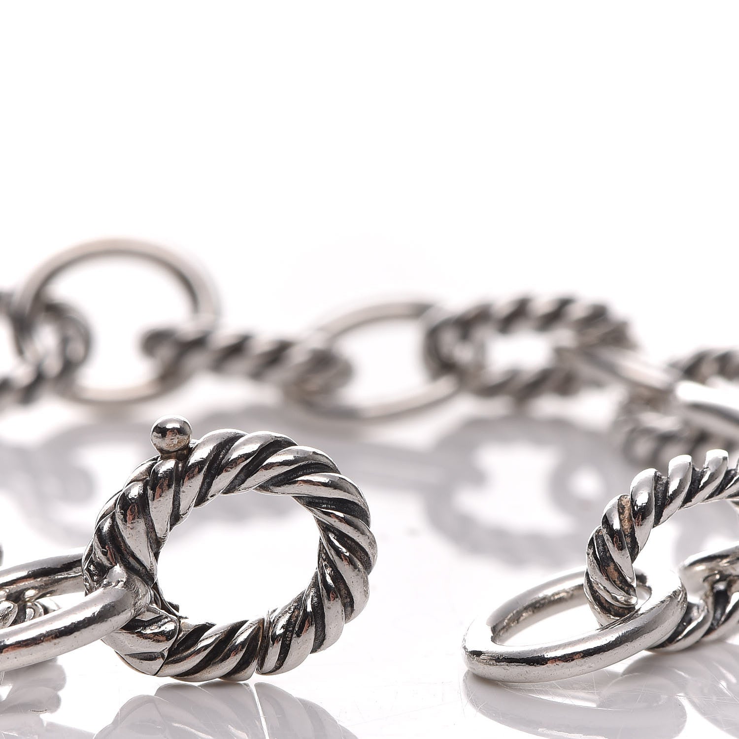 David Yurman Sterling Silver 10mm Medium Oval Link Bracelet 6 of 6