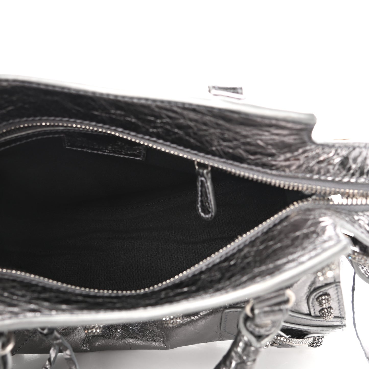 Agneau Arena Crystal Neo Cagole Handbag XS Silver