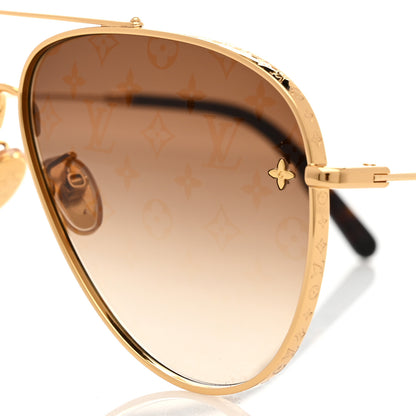 Louis Vuitton Metal The LV Pilot Sunglasses Z1620U Gradient Brown Monogram 5 of 9