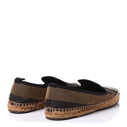 Fendi Canvas Pequin Espadrilles 36 Tobacco Black 4 of 8