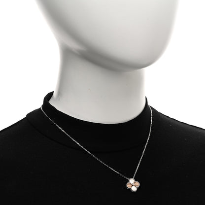 Van Cleef & Arpels 18K White Rose Gold Diamond Guilloche Vintage Alhambra Pendant Necklace 2 of 5