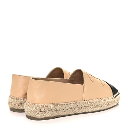 Chanel Lambskin CC Espadrilles 36 Beige Black 4 of 7