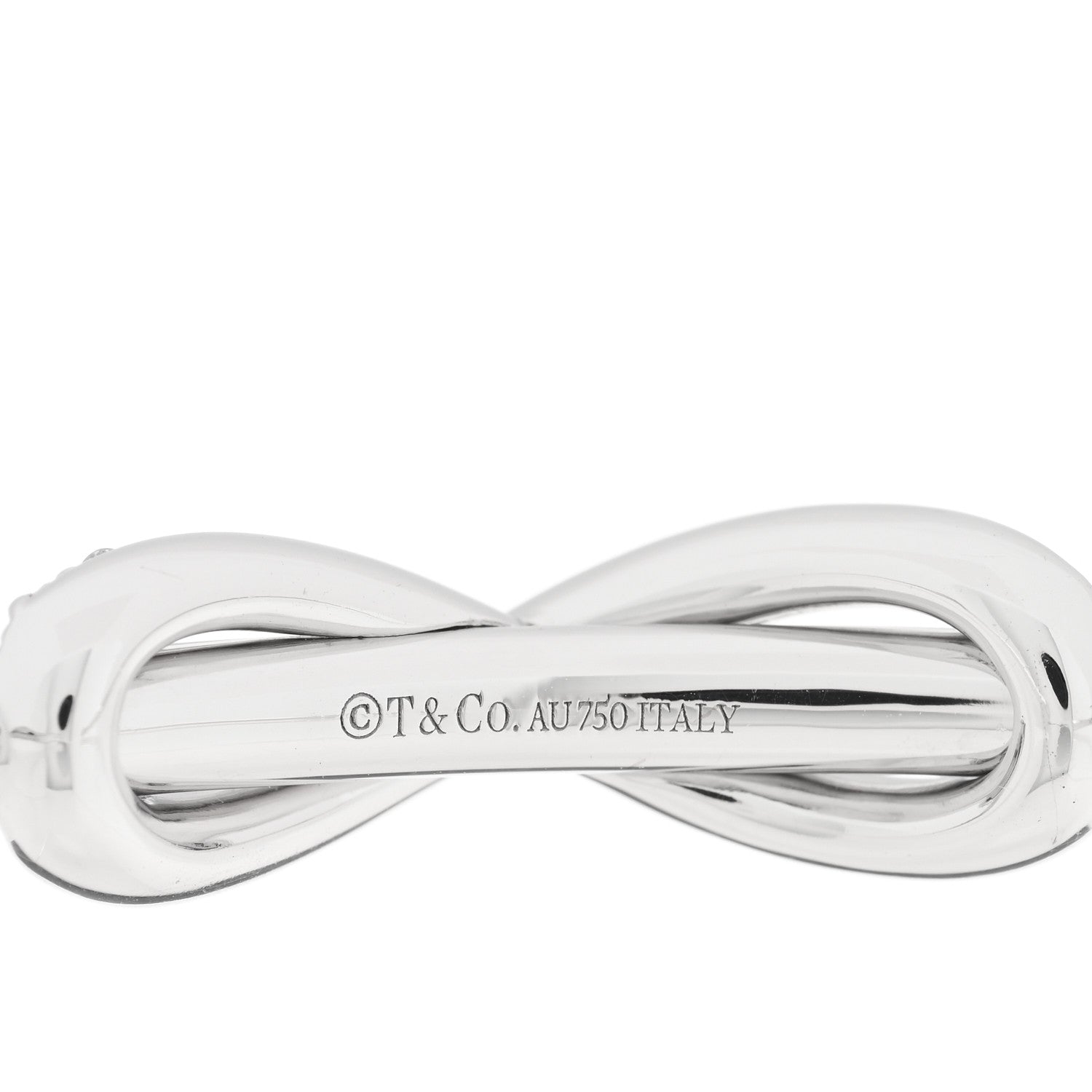 Tiffany 18K White Gold Diamond Infinity Cuff Bracelet 3 of 3