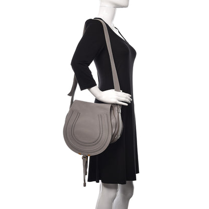 Chloe Calfskin Medium Marcie Round Crossbody Bag Cashmere Grey 2 of 14