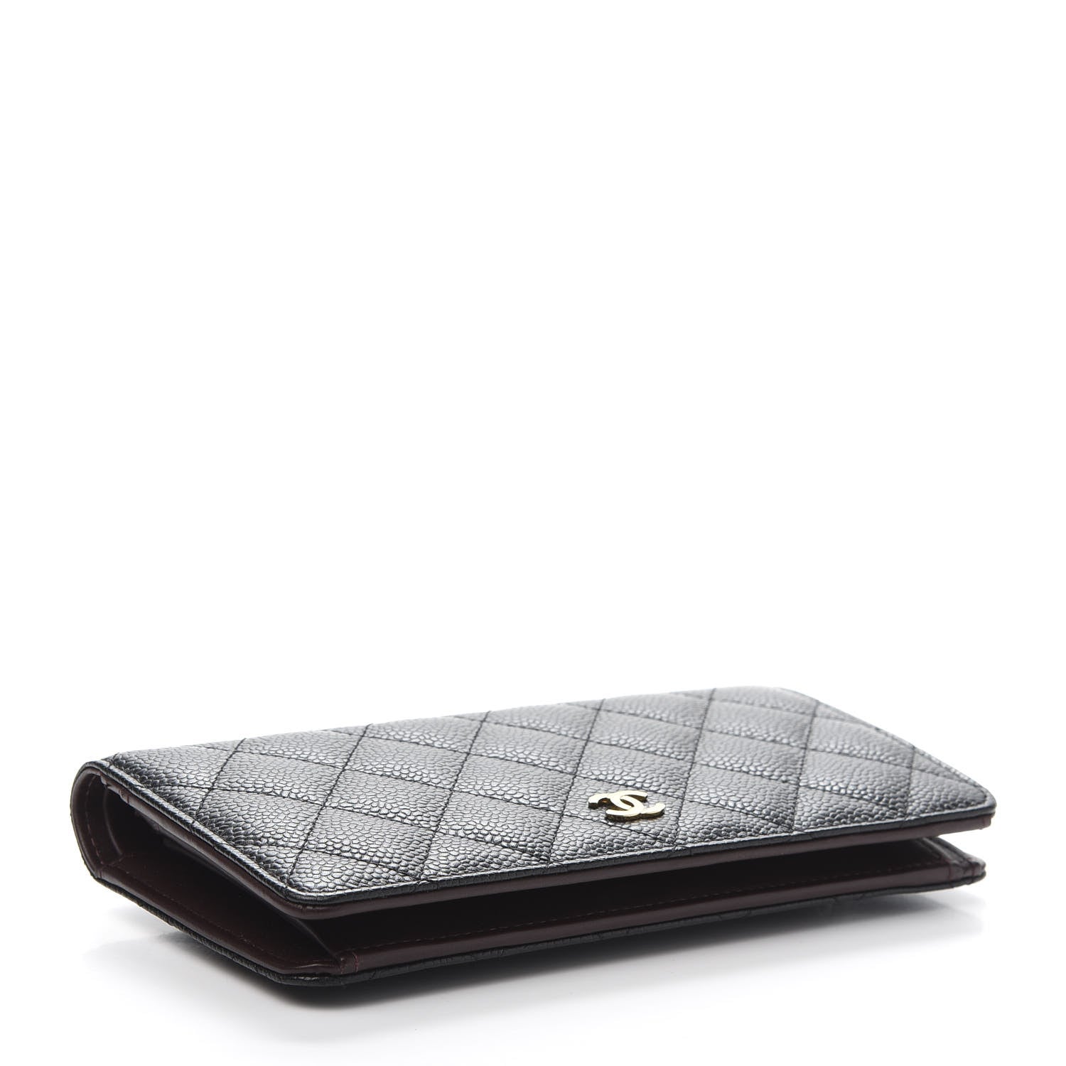 Chanel Caviar Quilted Yen Wallet Black 4 of 12
