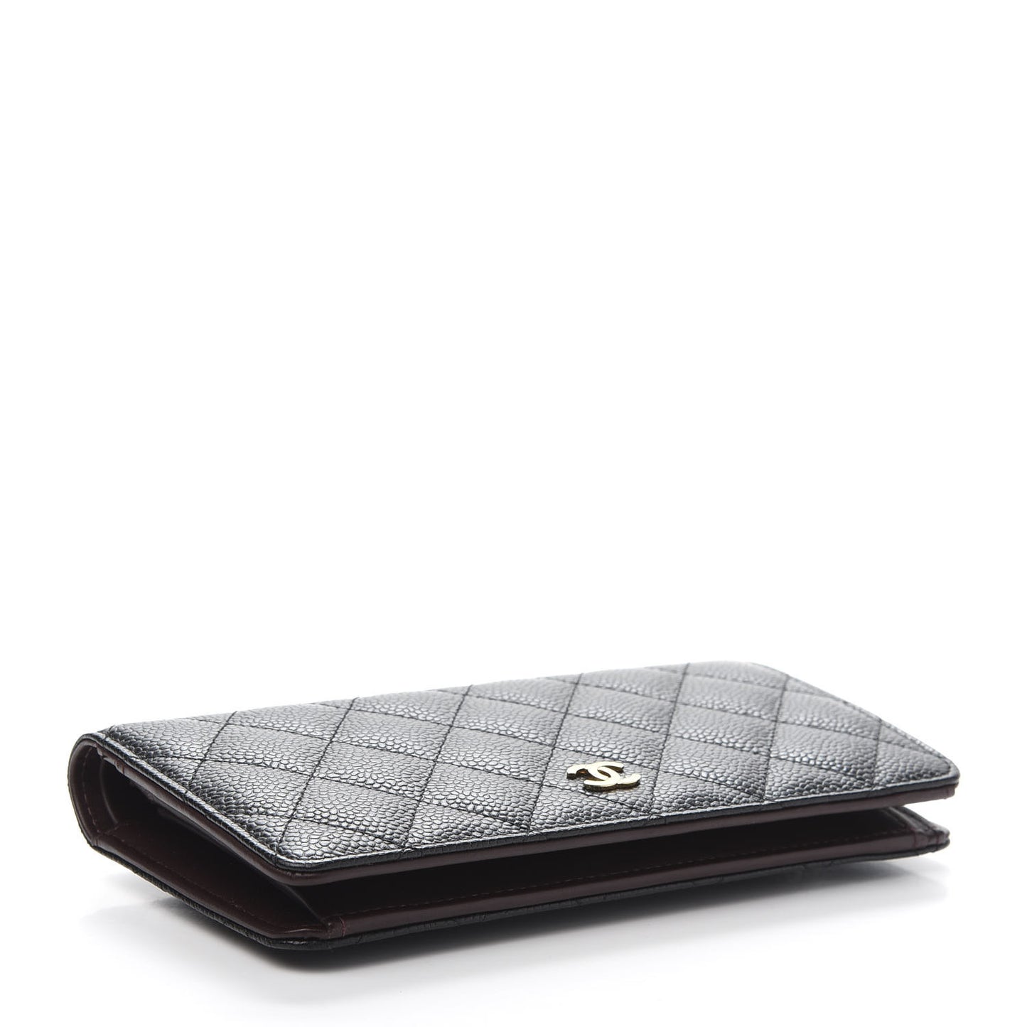 Caviar Quilted Yen Wallet Black