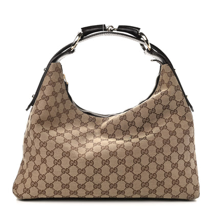 Gucci Monogram Medium Horsebit Chain Hobo Dark Brown 1 of 10