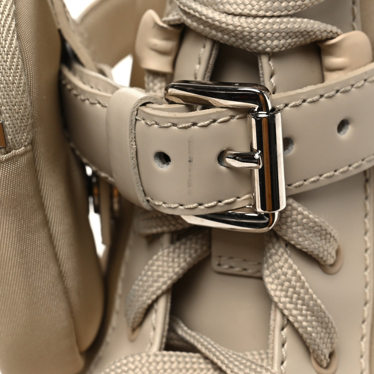 Prada Spazzolato Rois Re-Nylon Metal Triangle Logo Monolith Pouch Pocket 55mm Boots 38.5 Deserto 7 of 9