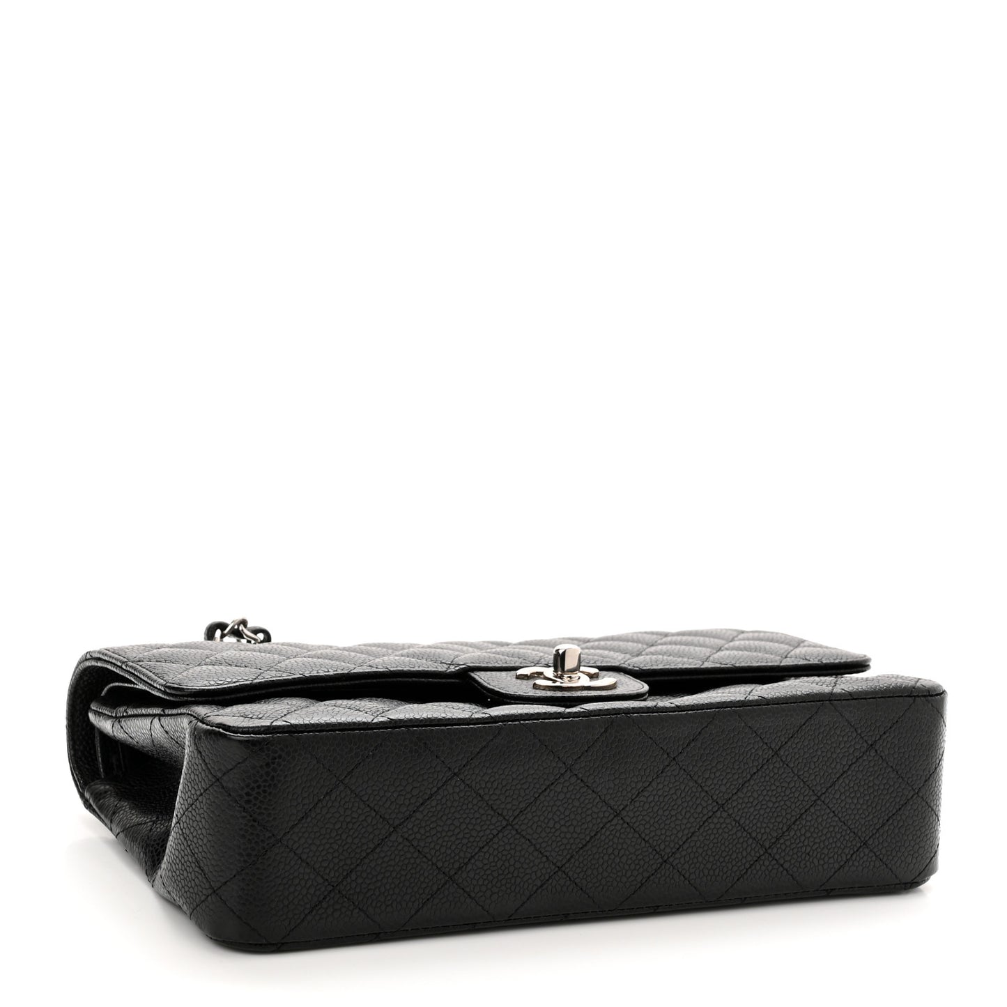 Caviar Quilted Medium Double Flap Black