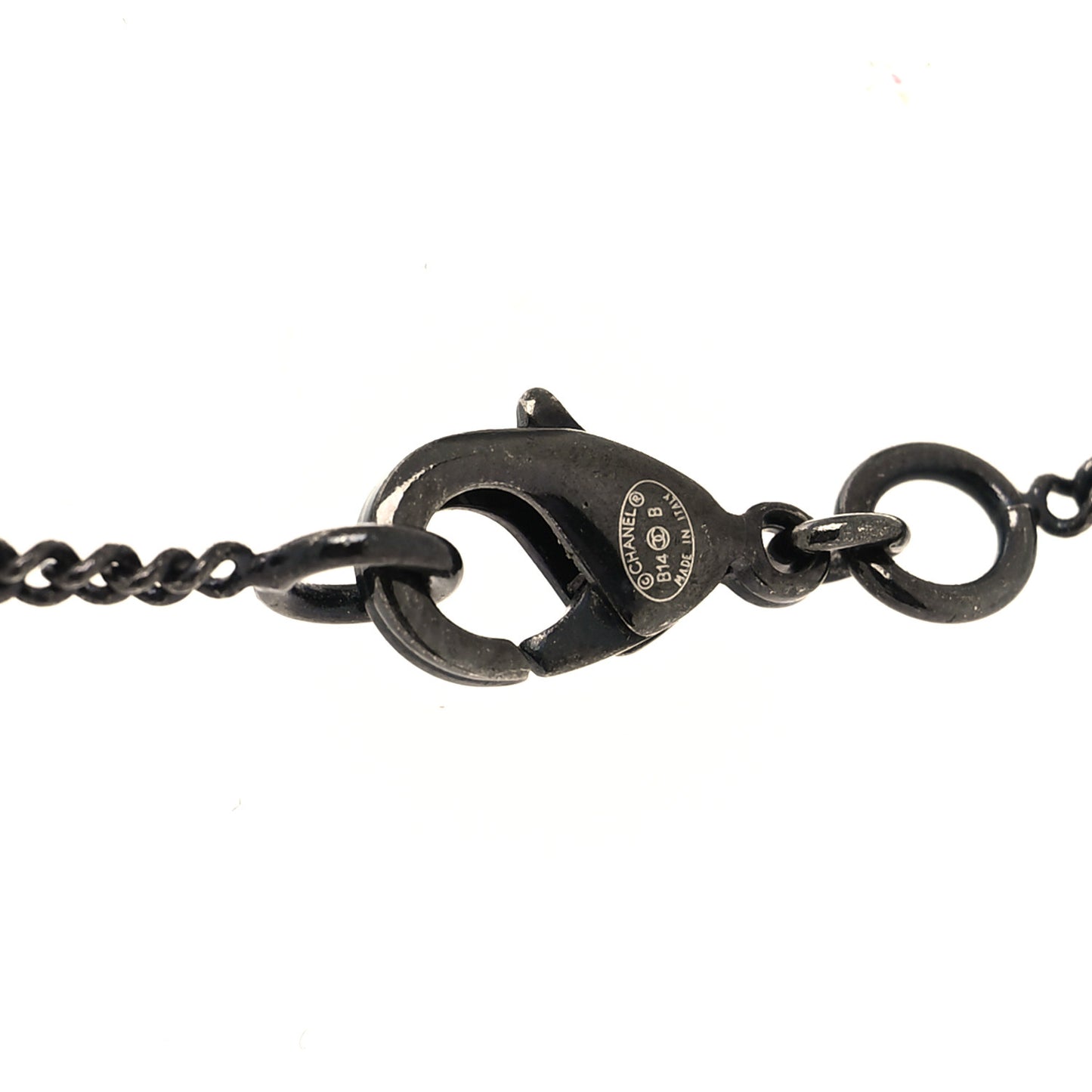 Ruthenium Crystal CC Necklace Black