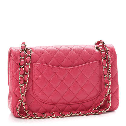Chanel Caviar Quilted Medium Double Flap Dark Pink 2 of 10
