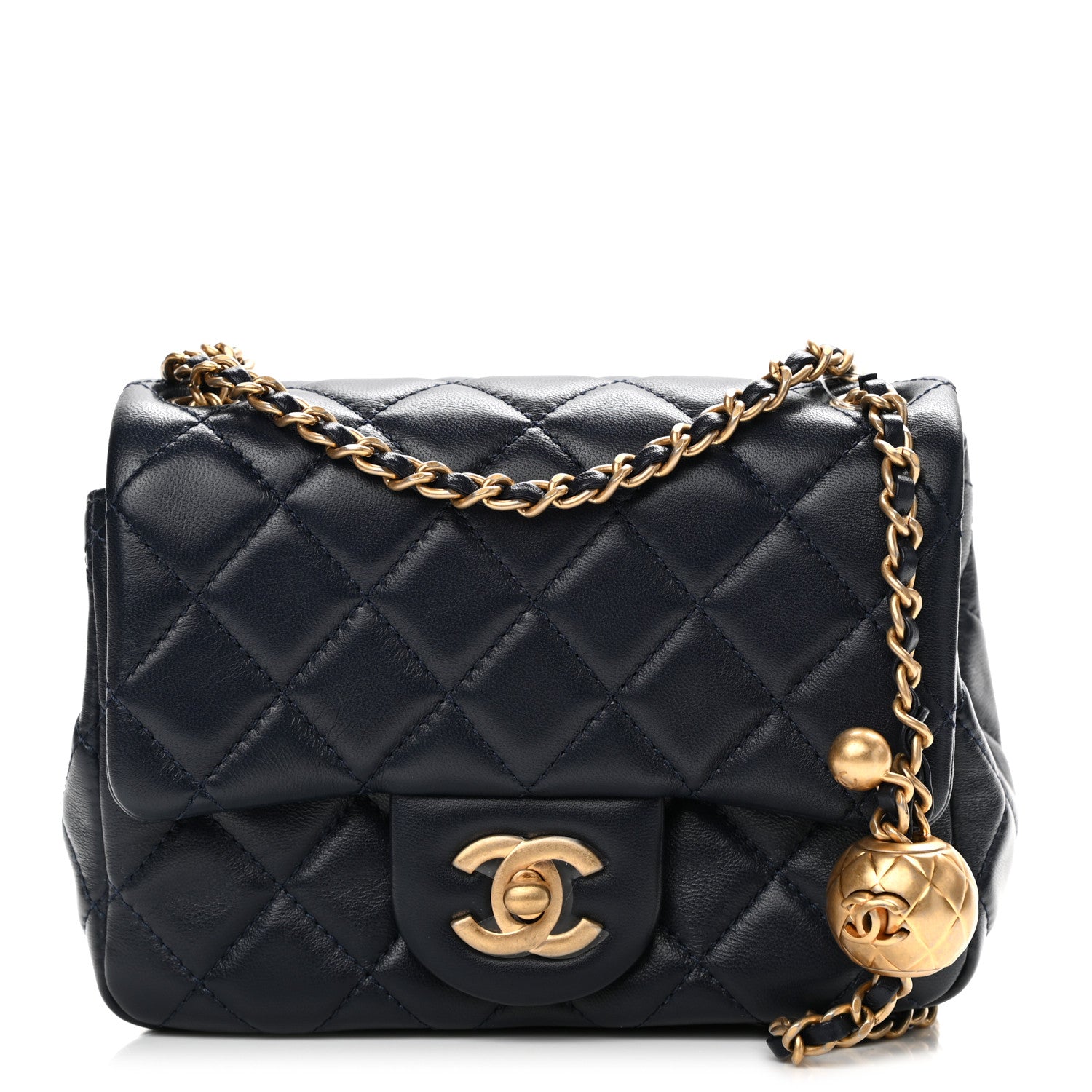 Chanel Lambskin Quilted Mini Pearl Crush Flap Navy Blue 1 of 11