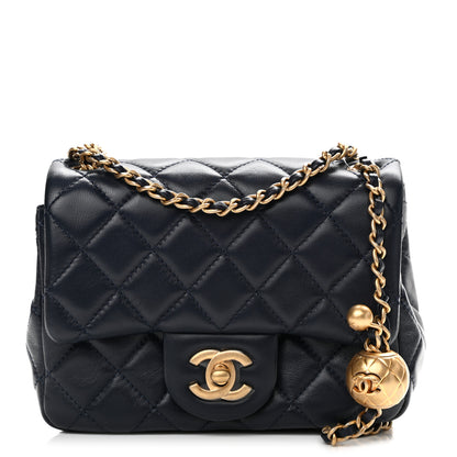 Chanel Lambskin Quilted Mini Pearl Crush Flap Navy Blue 1 of 11