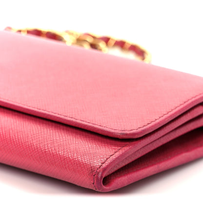 Prada Saffiano Wallet on Chain Peonia 16 of 17