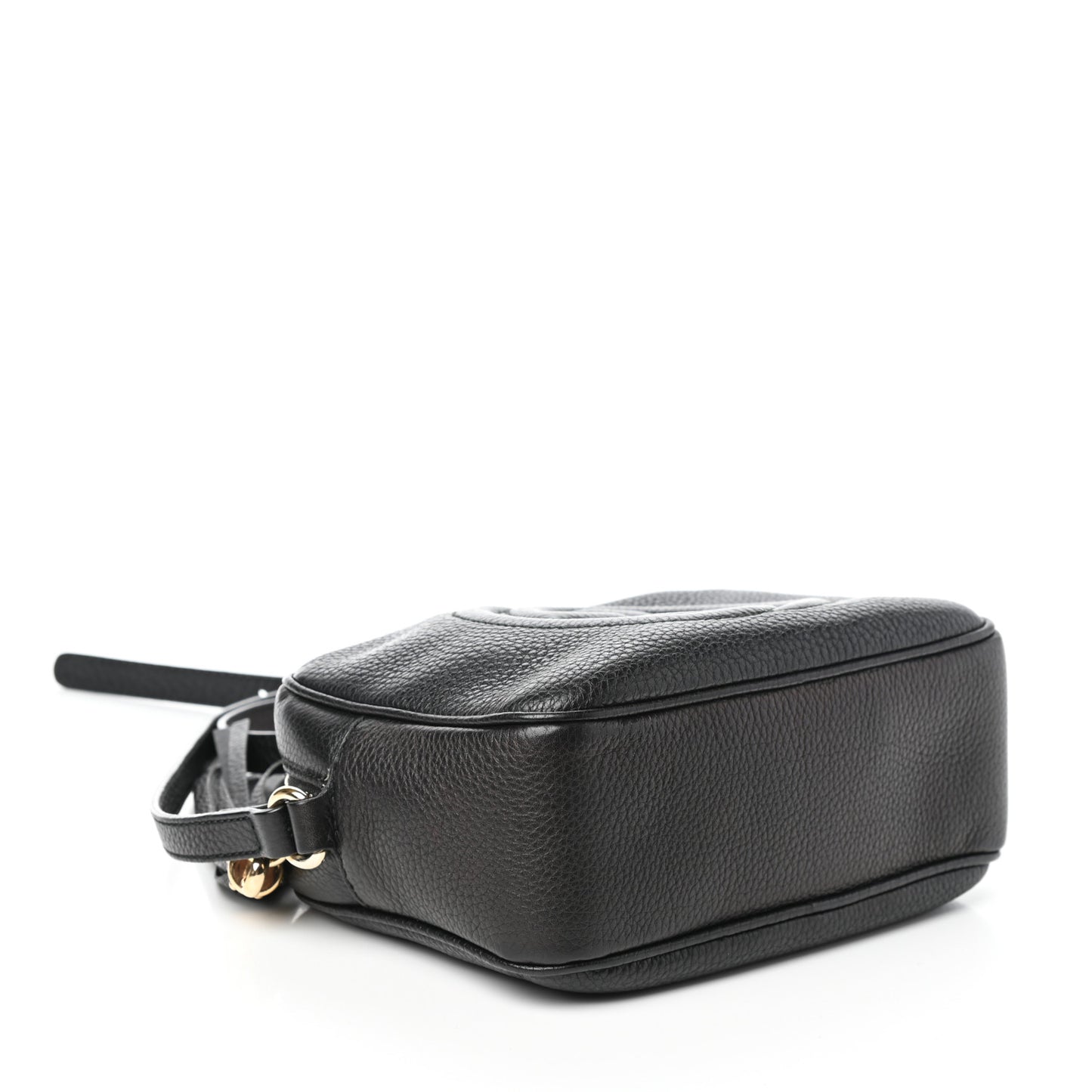 Pebbled Calfskin Small Soho Disco Bag Black