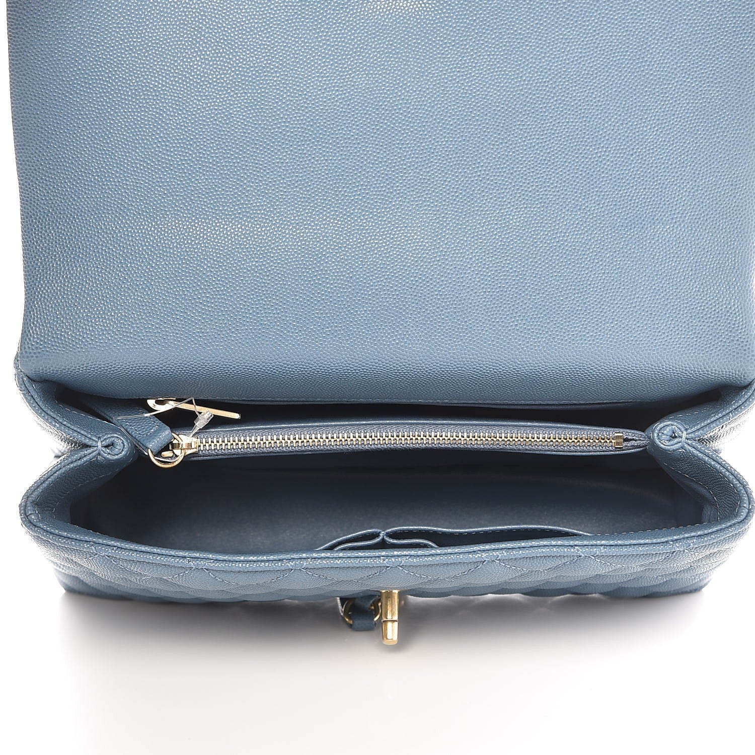 Chanel Caviar Lizard Quilted Small Coco Handle Flap Blue 6 of 9