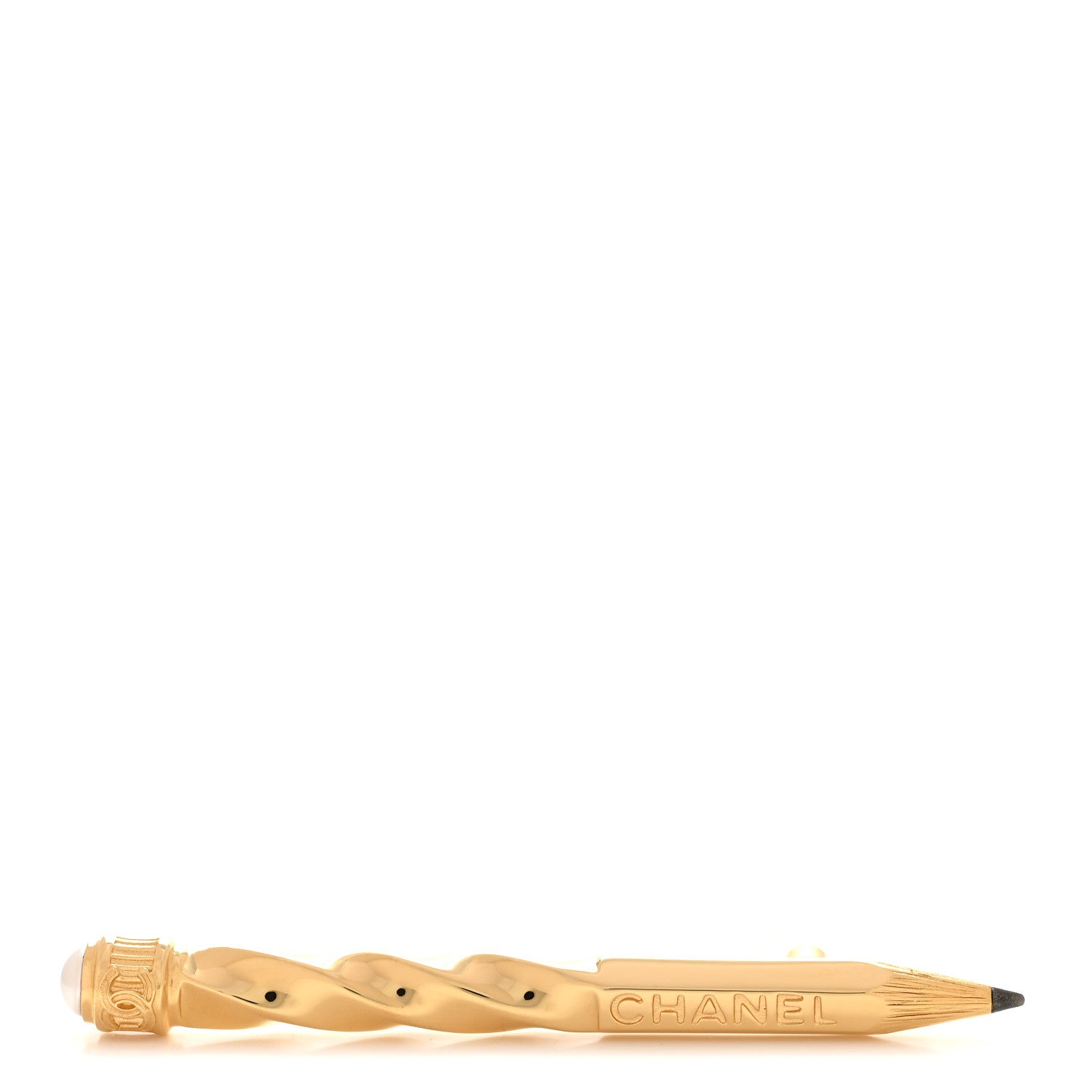 Chanel Metal Pearl Pencil Brooch Gold 1879760 – FASHIONPHILE