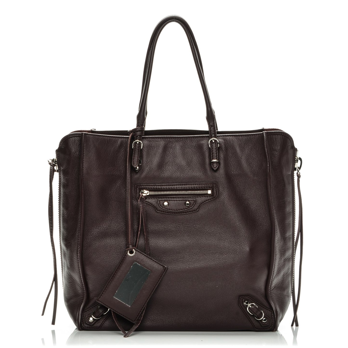 Veau Papier A5 Zip Around Tote Aubergine