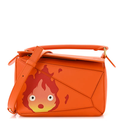 Loewe X HOWLS MOVING CASTLE Satin Calfskin Small Calcifer Puzzle Orange 1 of 11