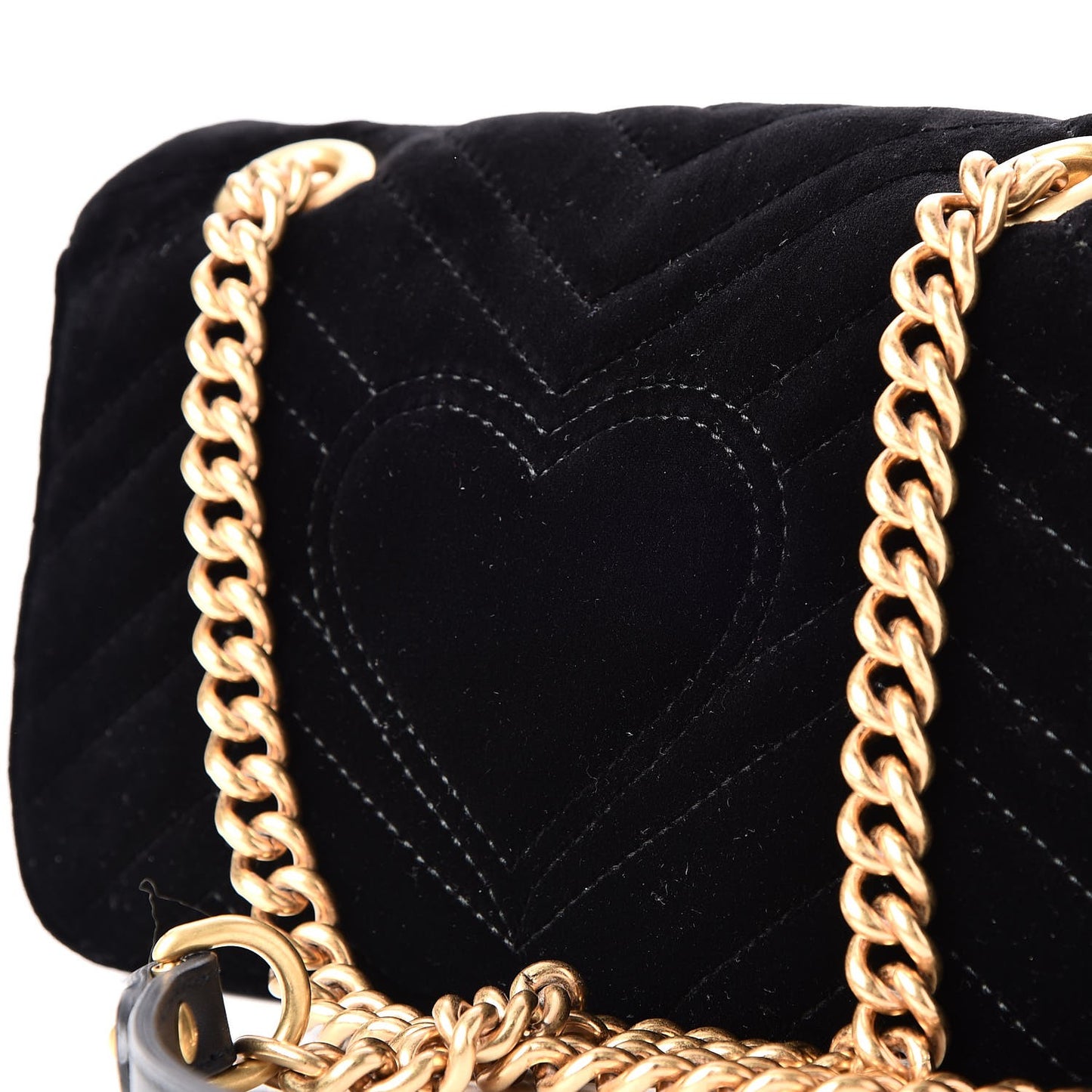 Velvet Matelasse Mini GG Marmont Shoulder Bag Black