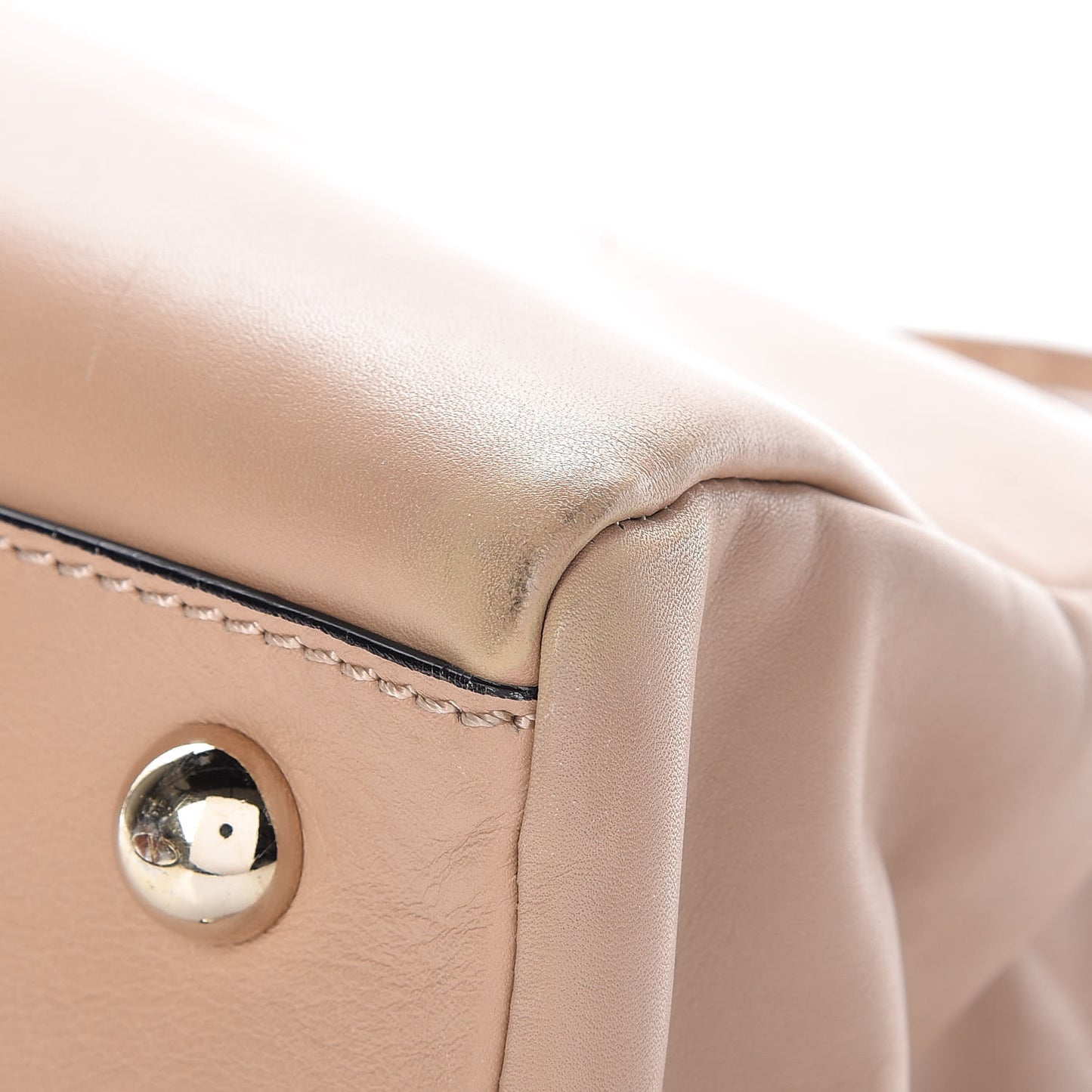 Vitello Large Rockstud Flap Satchel Poudre