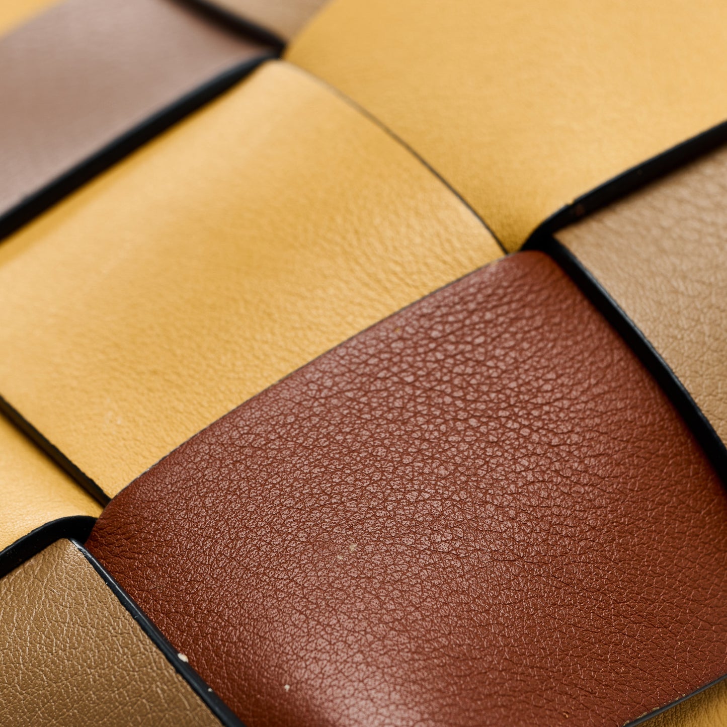 Calfskin Small Woven Basket Surplus Bag Hazelnut Camel